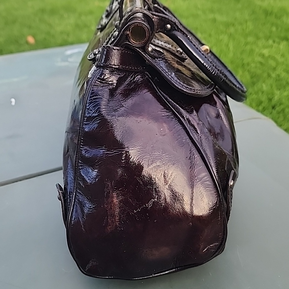 AUTHENTIC RARE FENDI Patent Leather Magic Burgundy Brown Bag - Picture 5 of 16